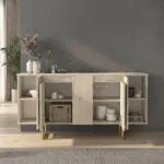 Μπουφές Χίος 67 χρώμα travertine – χρυσό 160×35,2×80εκ. – εικόνα 2