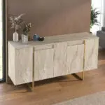 Μπουφές Χίος 67 χρώμα travertine – χρυσό 160×35,2×80εκ. – εικόνα 3