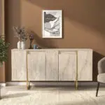 Μπουφές Χίος 67 χρώμα travertine – χρυσό 160×35,2×80εκ. – εικόνα 4