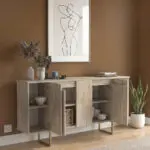 Μπουφές Χίος 67 χρώμα travertine – χρυσό 160×35,2×80εκ. – εικόνα 5