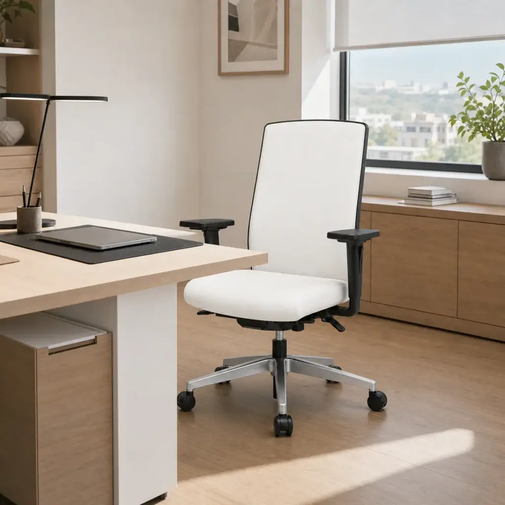 Οσφυϊκή υποστήριξη – Καρέκλα Action Δερματίνη Λευκή – Ετοιμοπαράδοτη