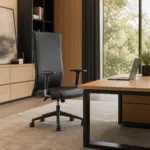 Καρέκλα εργασίας Dromeas Atlas σε μαύρη δερματίνη — office