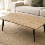 Τραπεζάκι Σαλονιού Oak με Μαύρα Πόδια