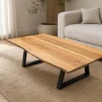 Τραπεζάκι Σαλονιού Φυσικό Ξύλο 160x90