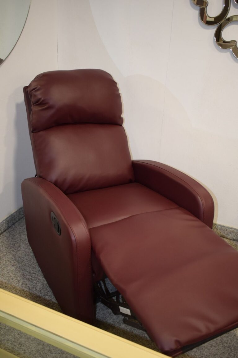 Πολυθρόνα RELAX μπορντό τεχνόδερμα με ανάκληση ποδιών