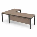 Γωνιακό Γραφείο DROMEAS Tetra 160×160 Grey Oak – Ενισχυμένα Πόδια & Μετώπη – Συναρμολογημένο