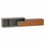 Σύνθετο Έπιπλο TV Δίχρωμο Γκρι Oak & Rustic Oak