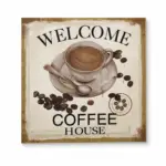 Διακοσμητικός Πίνακας Coffee House 40×40 εκ.