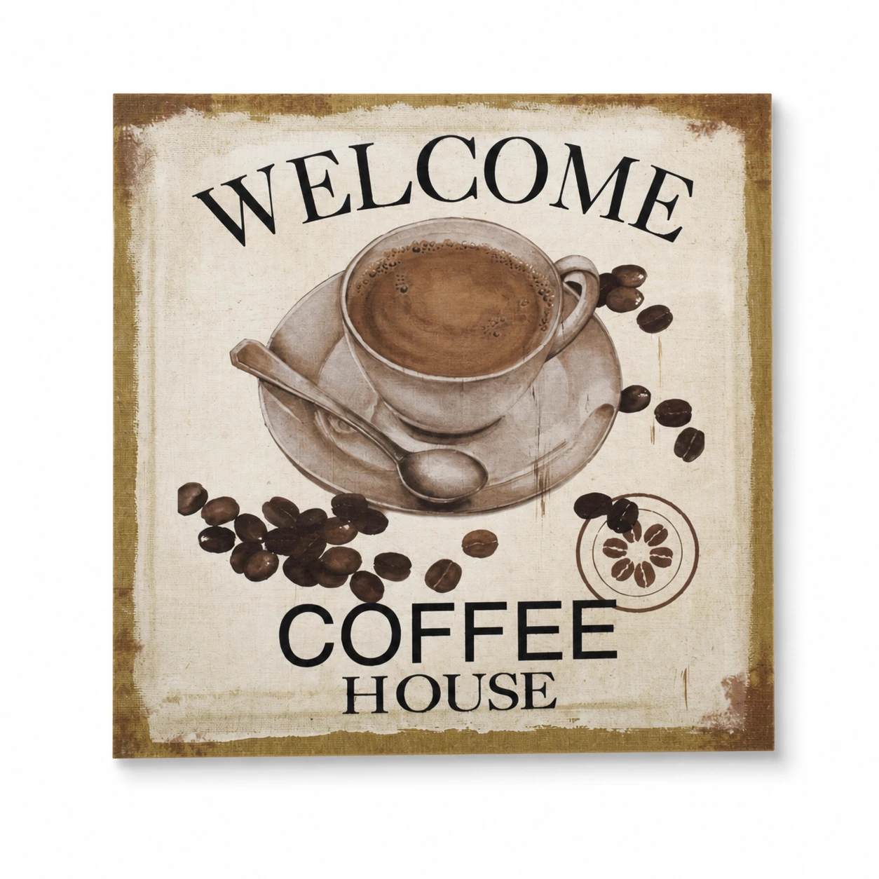 Διακοσμητικός Πίνακας Coffee House 40×40 εκ.