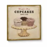 Διακοσμητικός Πίνακας Cupcakes 40×40 εκ.