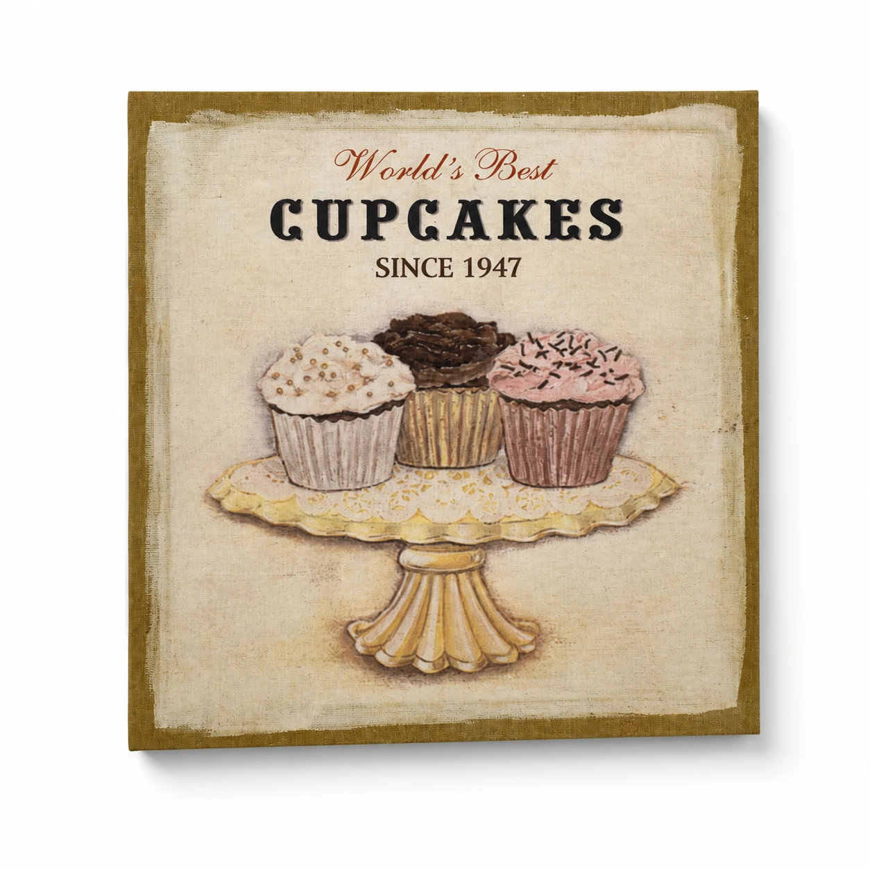 Διακοσμητικός Πίνακας Cupcakes 40×40 εκ.