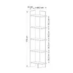 Βιβλιοθήκη Μήλος 15 χρώμα sepet oak 48x22x170εκ. – εικόνα 8