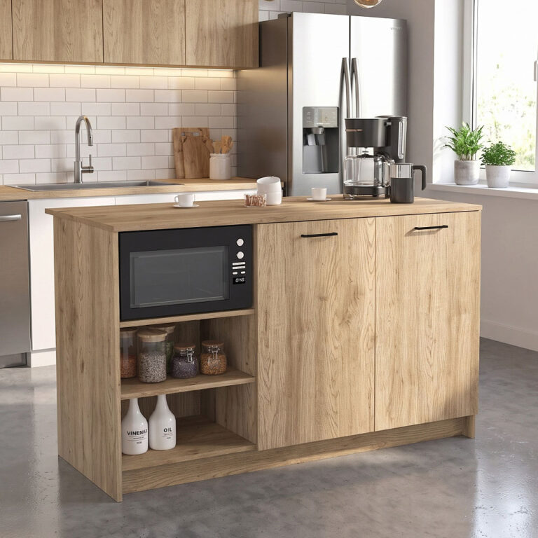 Τραπέζι – Πάγκος κουζίνας Σίφνος 20 χρώμα sepet oak 150x70x91,8εκ.