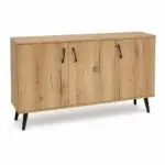 Μπουφές φυσικό ξύλο 150×44×85 εκ. σε λευκό φόντο