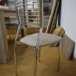 Καρέκλα μεταλλική χρωμίου με λευκό κάθισμα — επιπλέον όψη 2