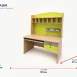 Παιδικό Γραφείο Oak Πράσινο με Βιβλιοθήκη 125x70x150