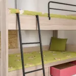 Παιδική Κουκέτα Light Oak με Μαύρη Σκάλα