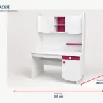 Παιδικό Γραφείο Λευκό Ροζ με Βιβλιοθήκη 100x60