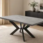 Τραπέζι Τραπεζαρίας Γκρι Εφέ Μαρμάρου 160x90