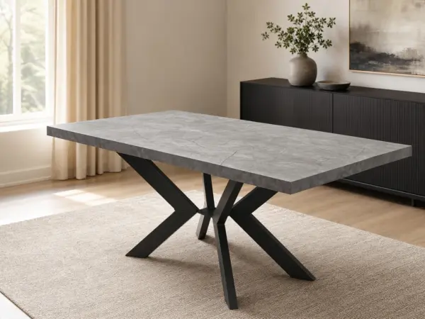 Τραπέζι Τραπεζαρίας Γκρι Εφέ Μαρμάρου 160x90